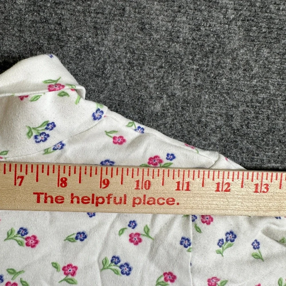 Vintage OshKosh Bgosh Girls White Floral Turtleneck Top 6X Made in USA